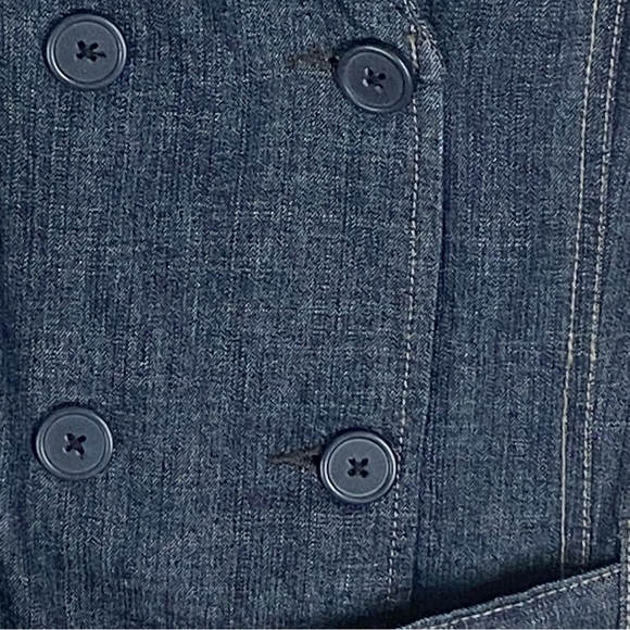 French Cuff Double Breasted Denim Jacket, size large - Picture 3 of 10